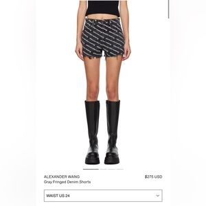 Alexander wang Bite Logo Denim Shorts
